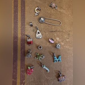 Lot of 12 Brighton Charms &  One Pin
